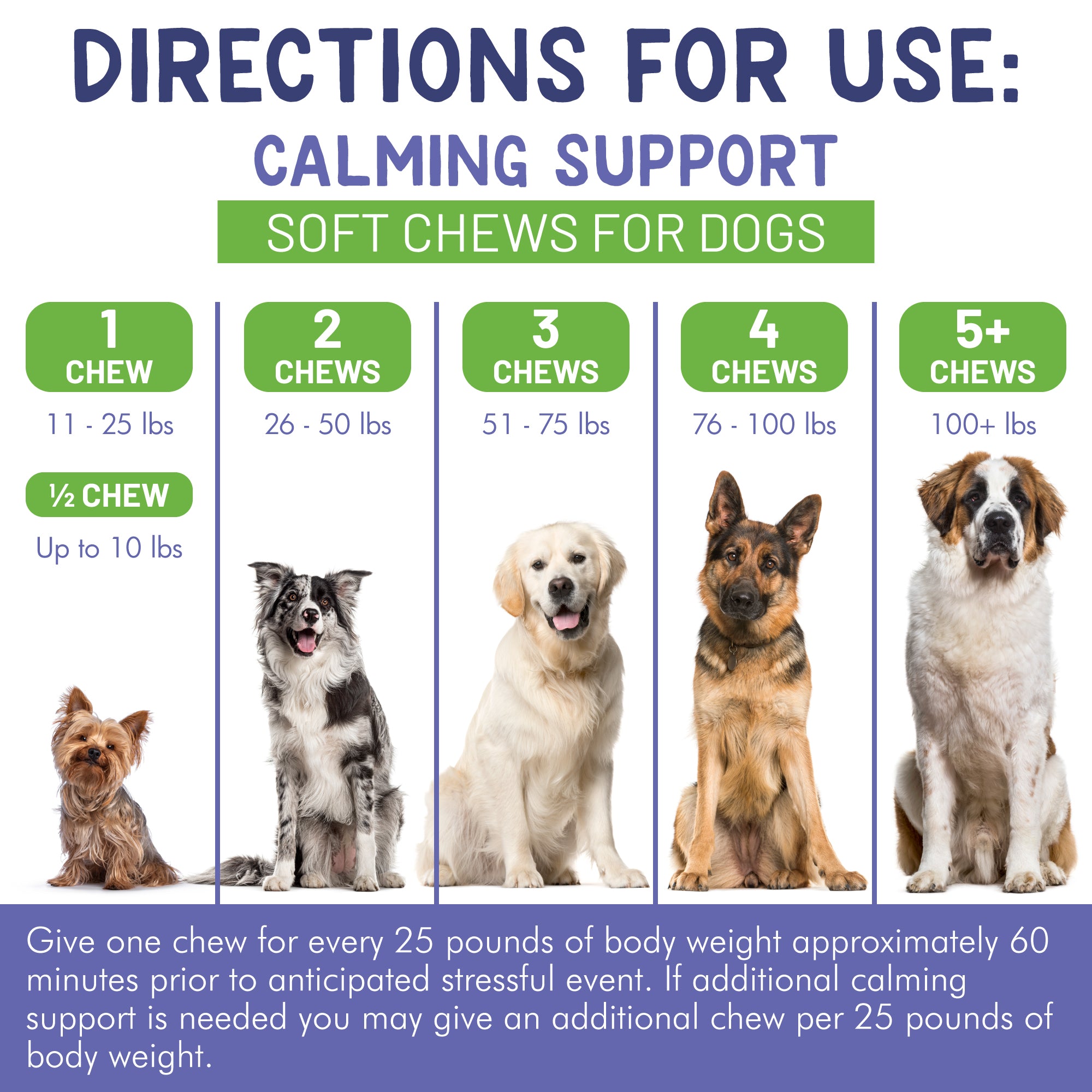 Gentle calming support for dogs - soft chews for separation anxiety, noise & travel stress